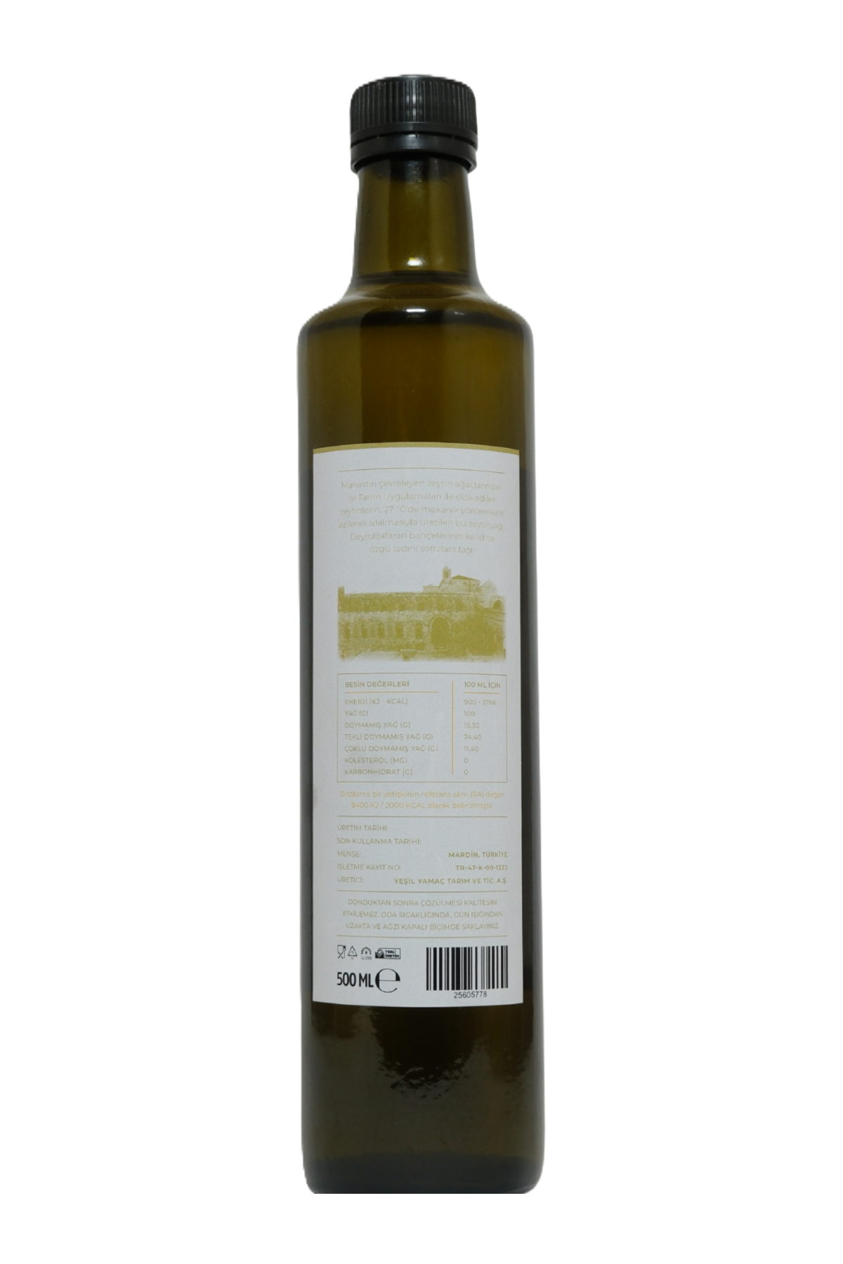 Soğuk Sıkım Naturel Sızma Orta Hasat Zeytinyağı  (500 ML)